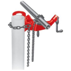 ridgid цепные тиски на подставке с верхним винтом